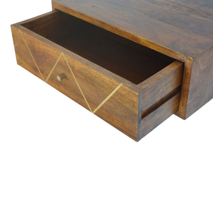 Floating Bedside Table - Chestnut - The Sleep Loft - Online Mattress Showroom NYC
