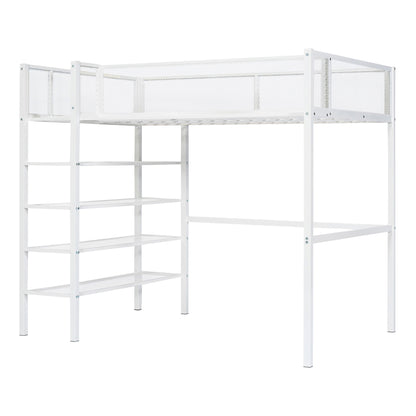 Loft Bed With 4 Tier Shelves And Storage - The Sleep Loft - Online Mattress Showroom NYC