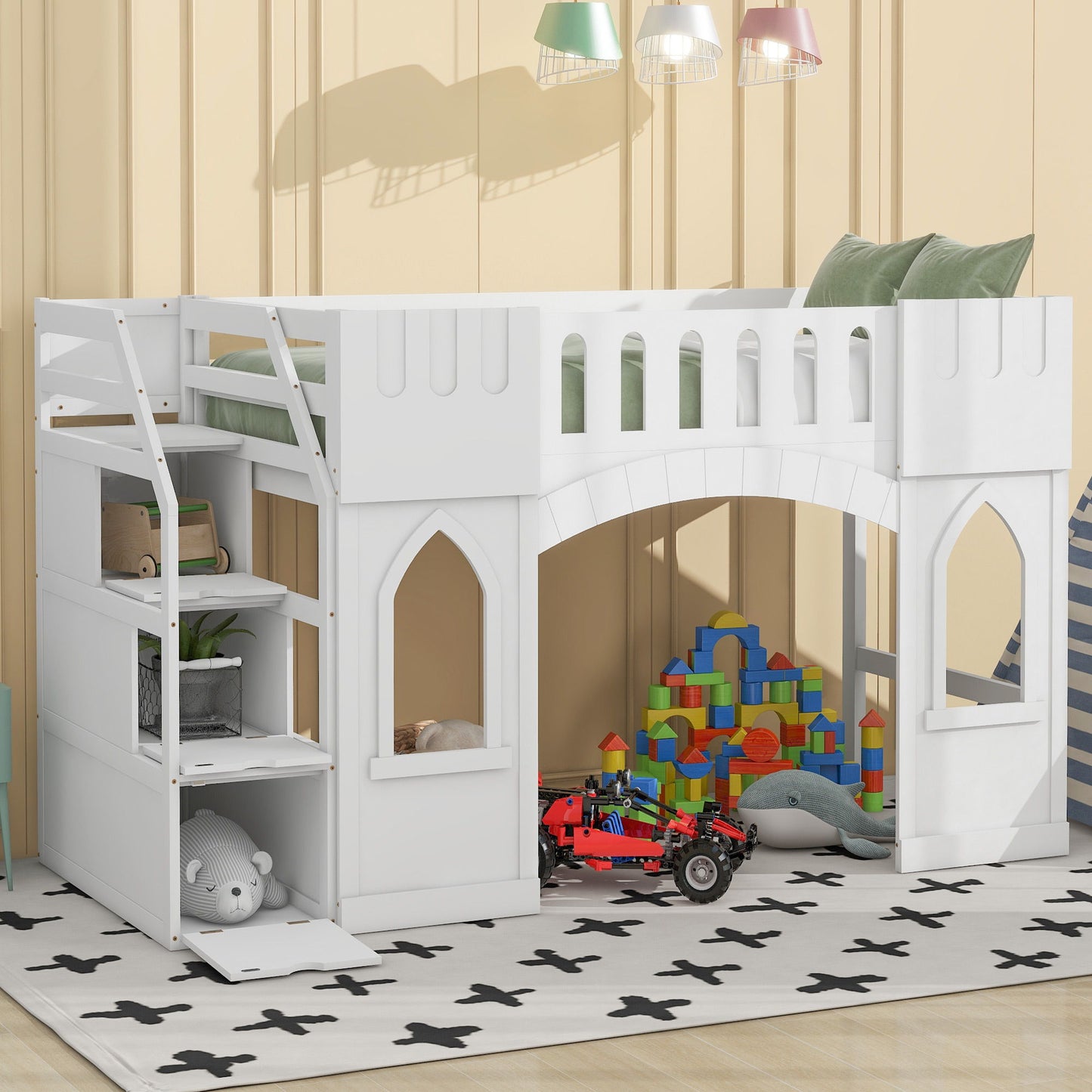 Loft Bed With Storage Staircase And Windows - The Sleep Loft - Online Mattress Showroom NYC