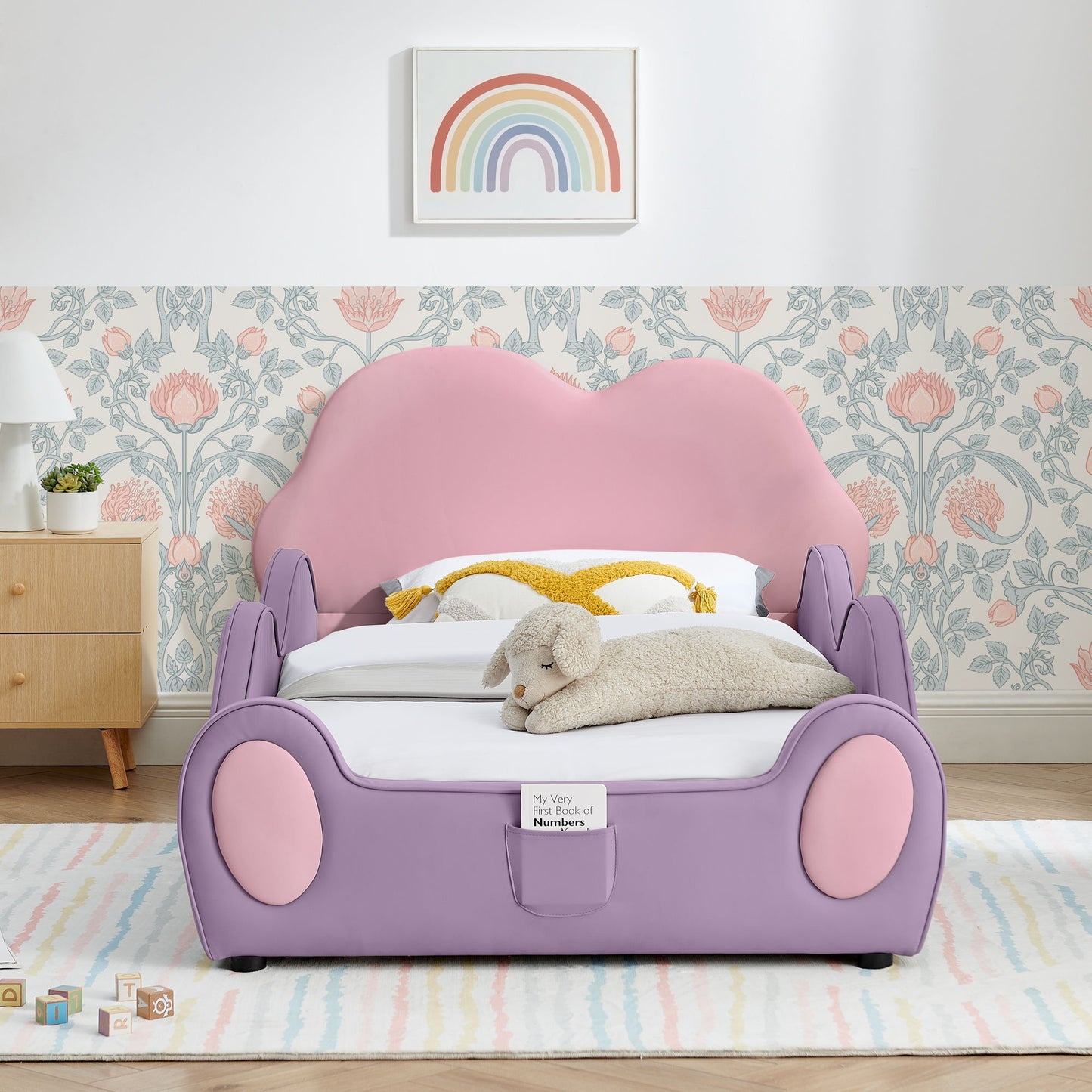 Cute Cloud Shape Bed With Guardrails Cartoon Design, Storage Pocket - The Sleep Loft - Online Mattress Showroom NYC
