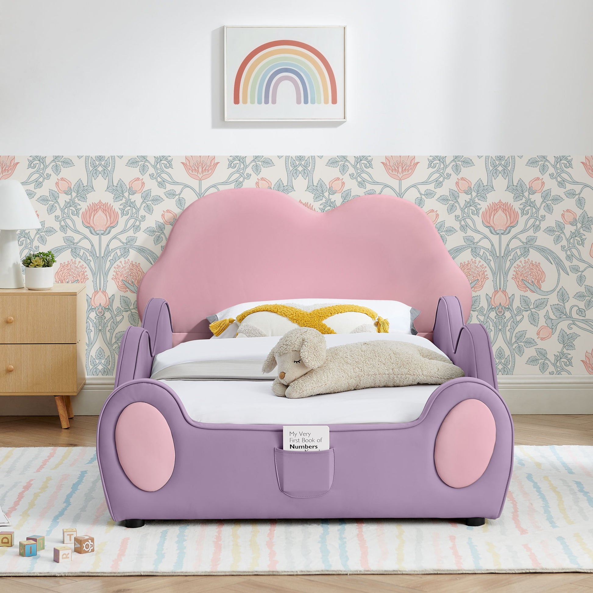 Cute Cloud Shape Bed With Guardrails Cartoon Design, Storage Pocket - The Sleep Loft - Online Mattress Showroom NYC