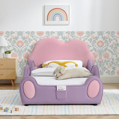 Cute Cloud Shape Bed With Guardrails Cartoon Design, Storage Pocket - The Sleep Loft - Online Mattress Showroom NYC