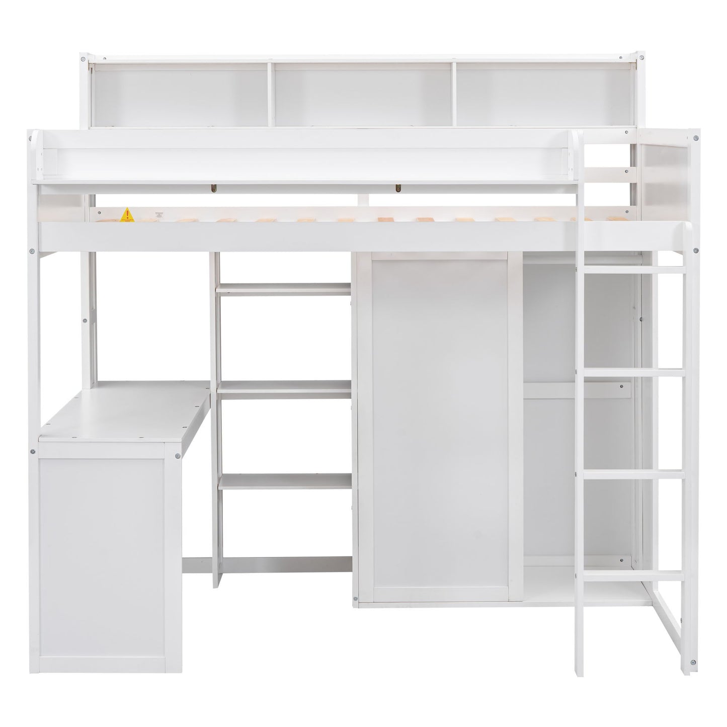 Loft Bed With Built In Desk, Storage Shelves, And Wardrobe - The Sleep Loft - Online Mattress Showroom NYC