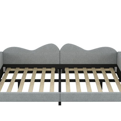 Upholstered Daybed, Sherpa Fabric Sofabed With Cloud-Shaped Backrest - The Sleep Loft - Online Mattress Showroom NYC