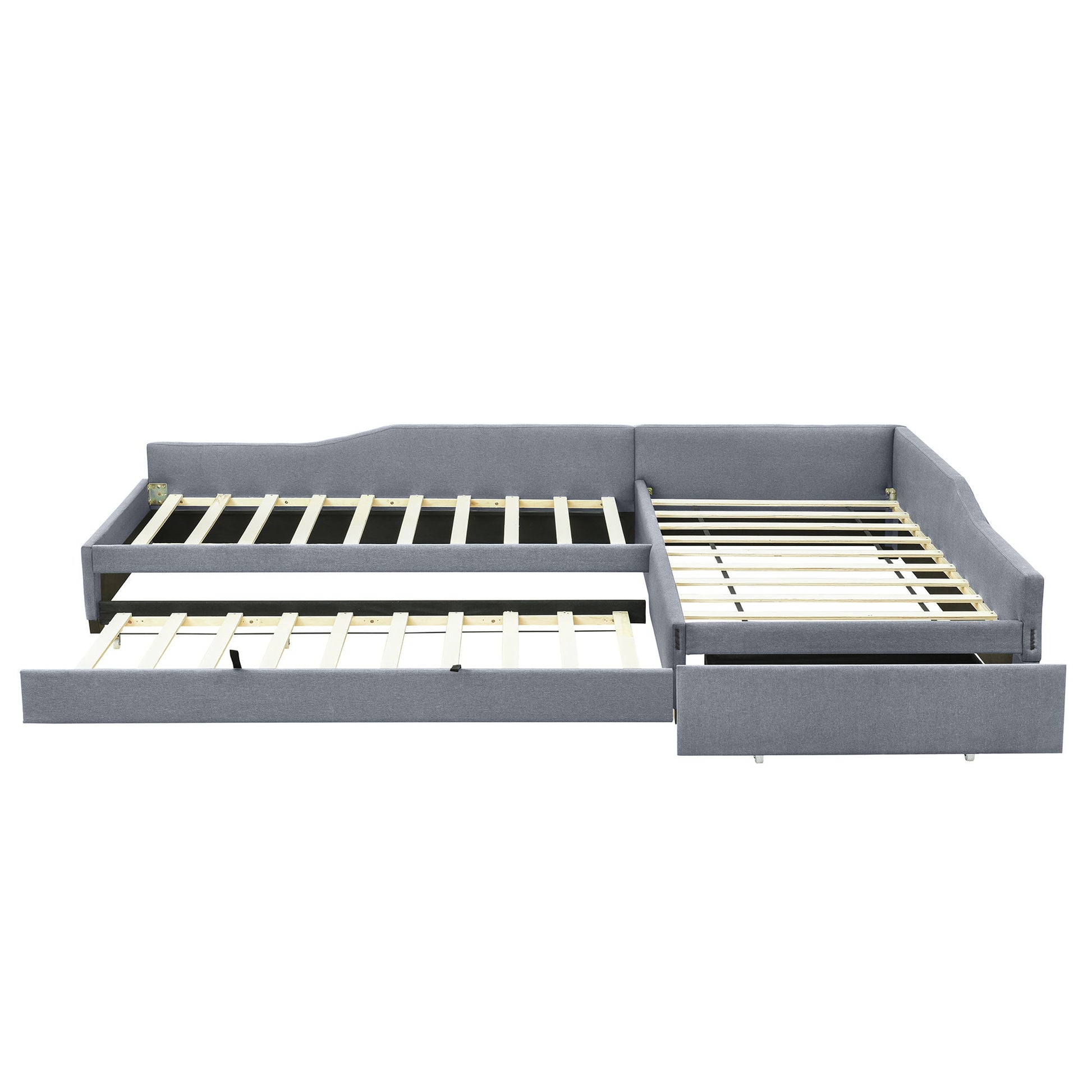 Upholstered Double Daybed With Trundle And Drawer - The Sleep Loft - Online Mattress Showroom NYC