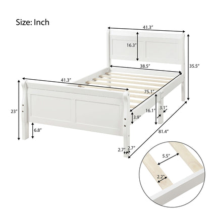 Platform Bed Frame Mattress Foundation Sleigh Bed With Headboard / Footboard / Wood Slat Suppor - The Sleep Loft - Online Mattress Showroom NYC