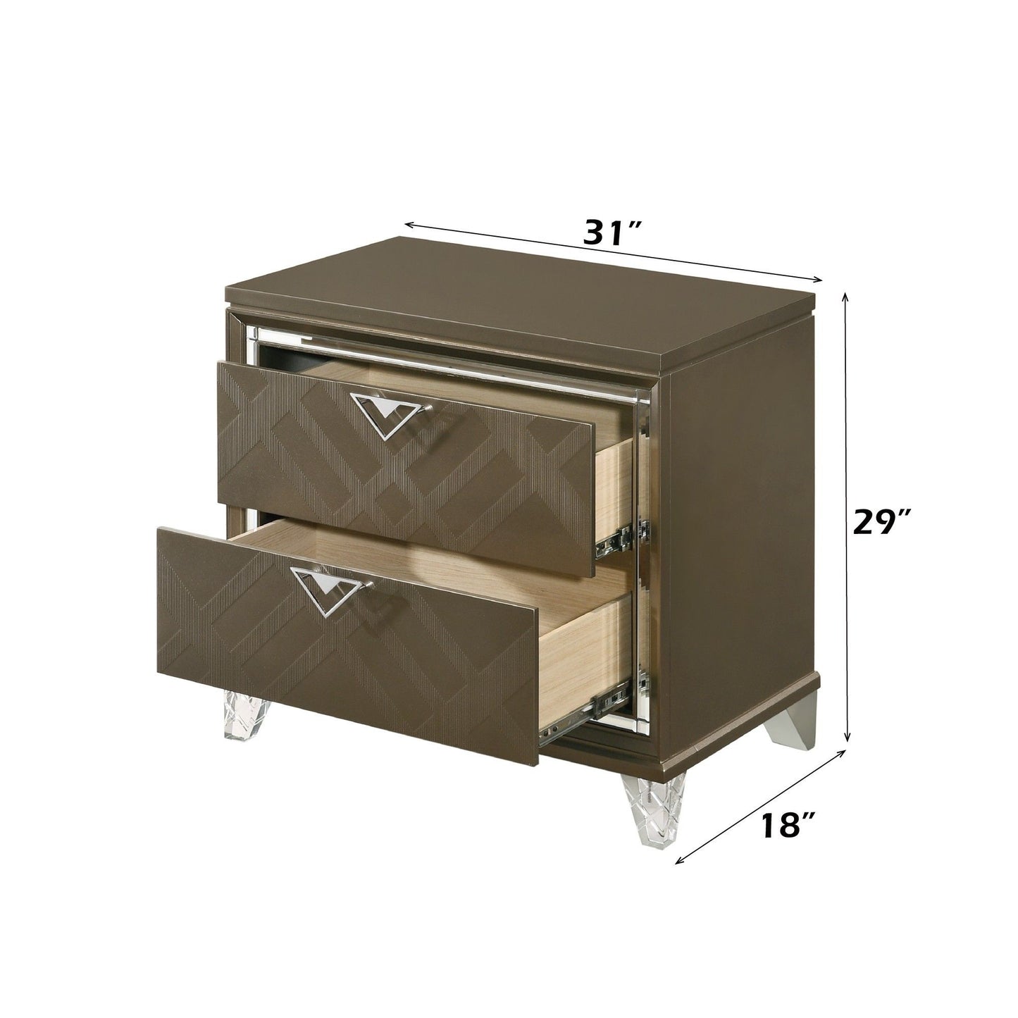 Skylar - Nightstand - Champagne - The Sleep Loft - Online Mattress Showroom NYC