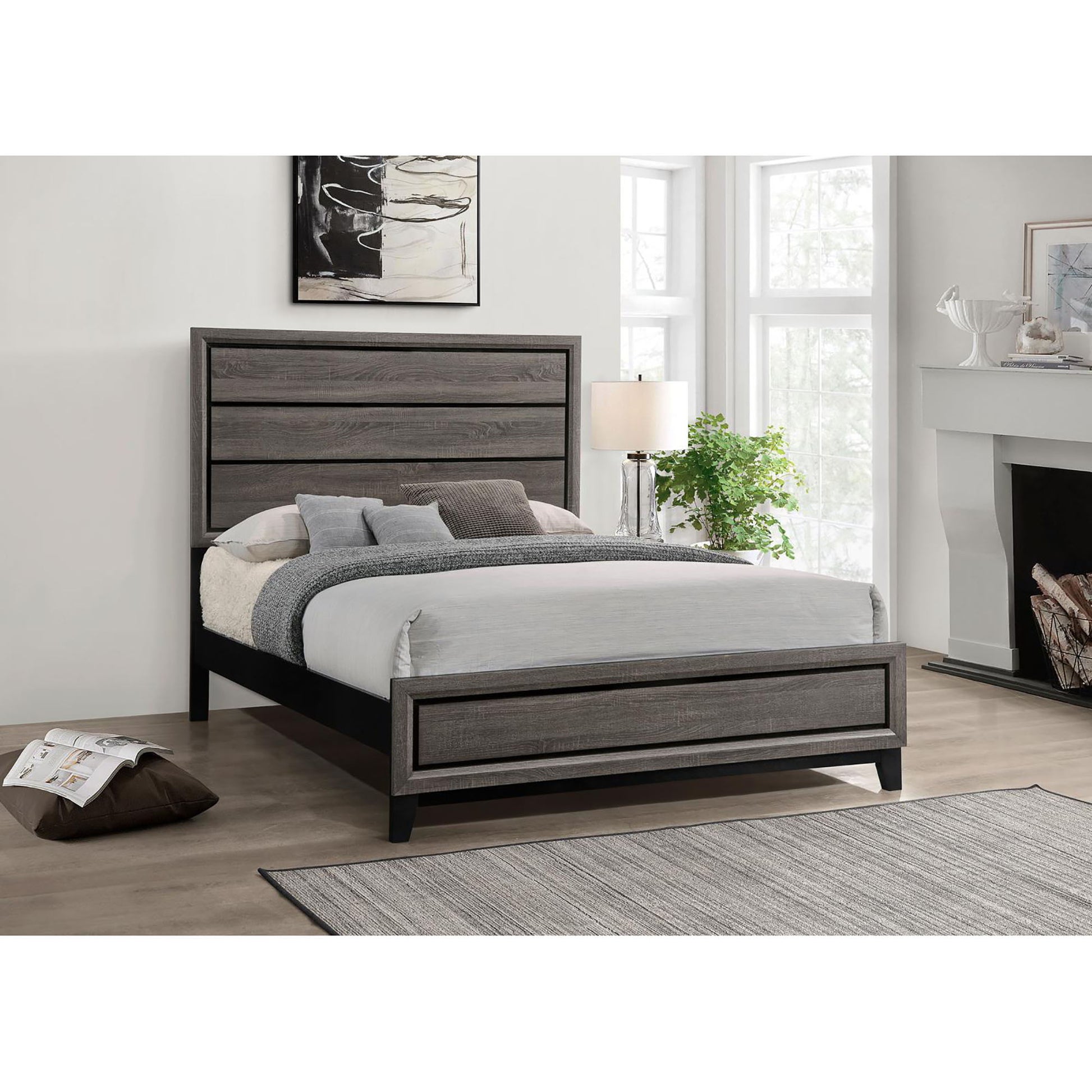 Queen Panel Bed Accents - Gray - The Sleep Loft - Online Mattress Showroom NYC