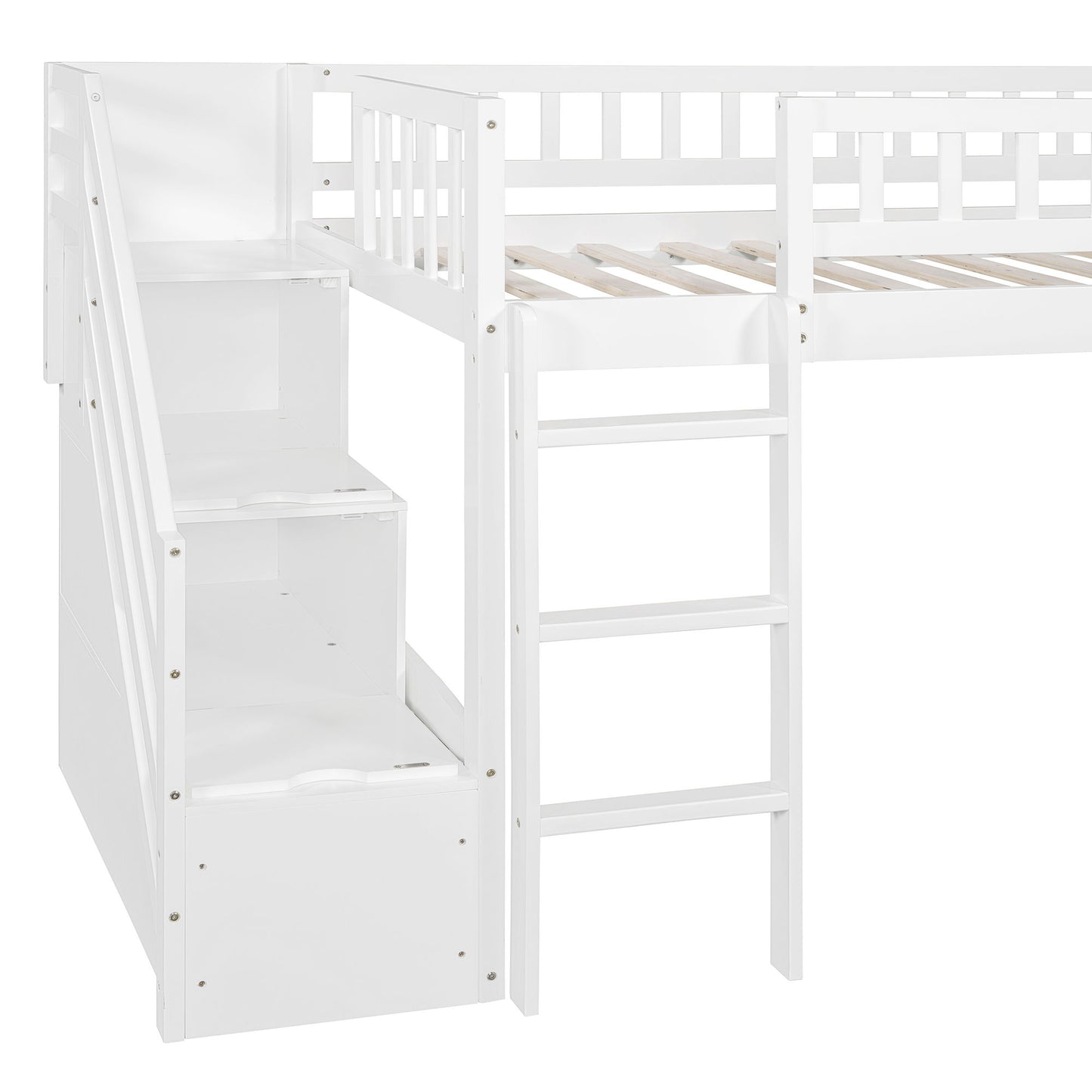 Loft Stairway Bed With 2 Drawers, Convertible Ladder And Slide - The Sleep Loft - Online Mattress Showroom NYC