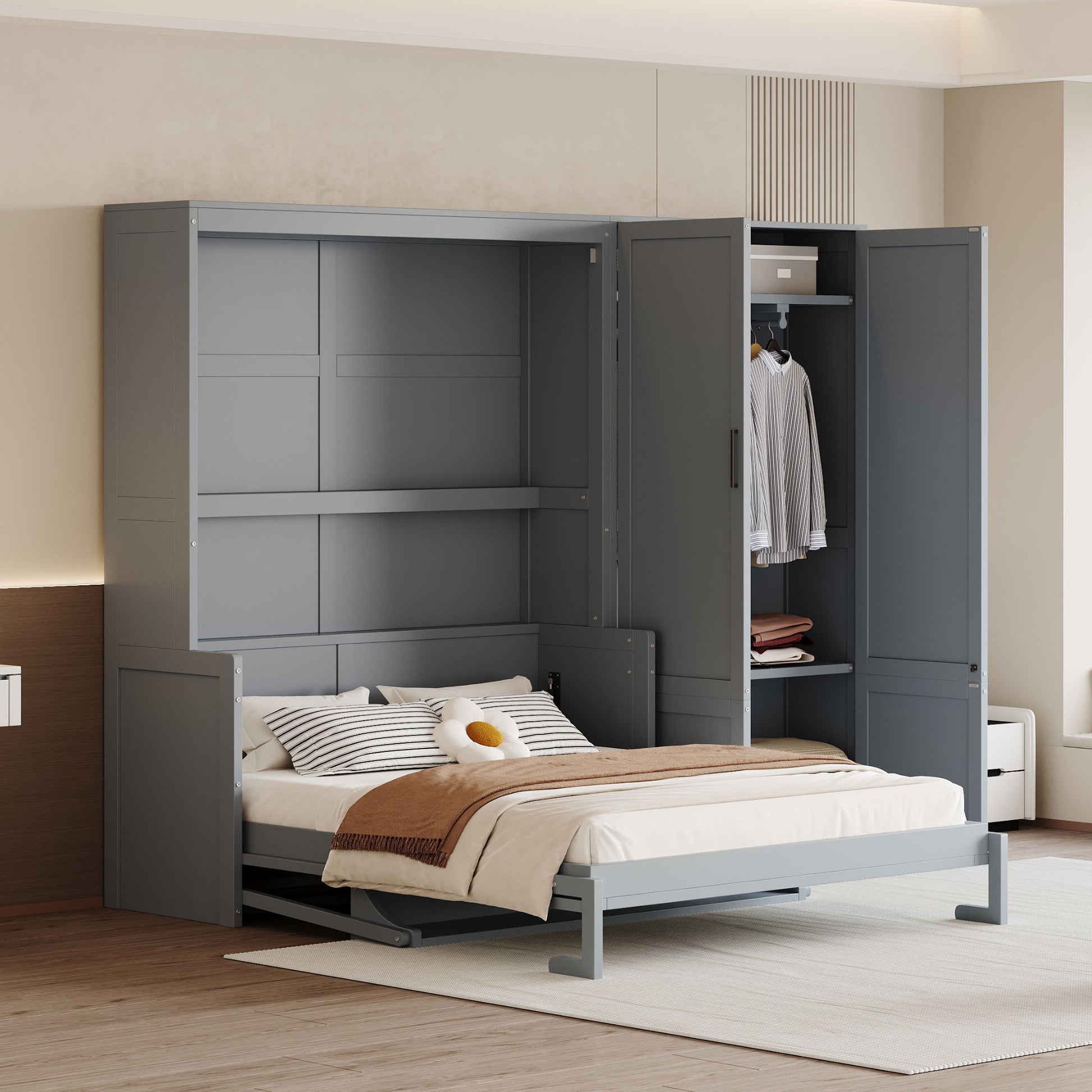 Murphy Elegant Wall Bed With Closet - The Sleep Loft - Online Mattress Showroom NYC