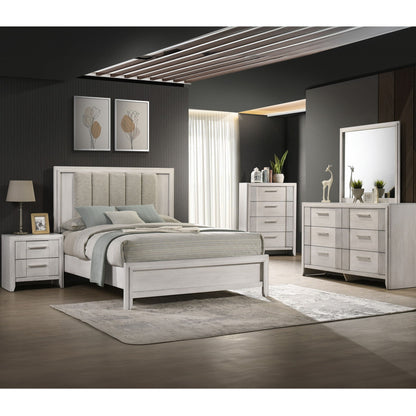 2 Drawer Nightstand With Bar Handle - Antique White - The Sleep Loft - Online Mattress Showroom NYC