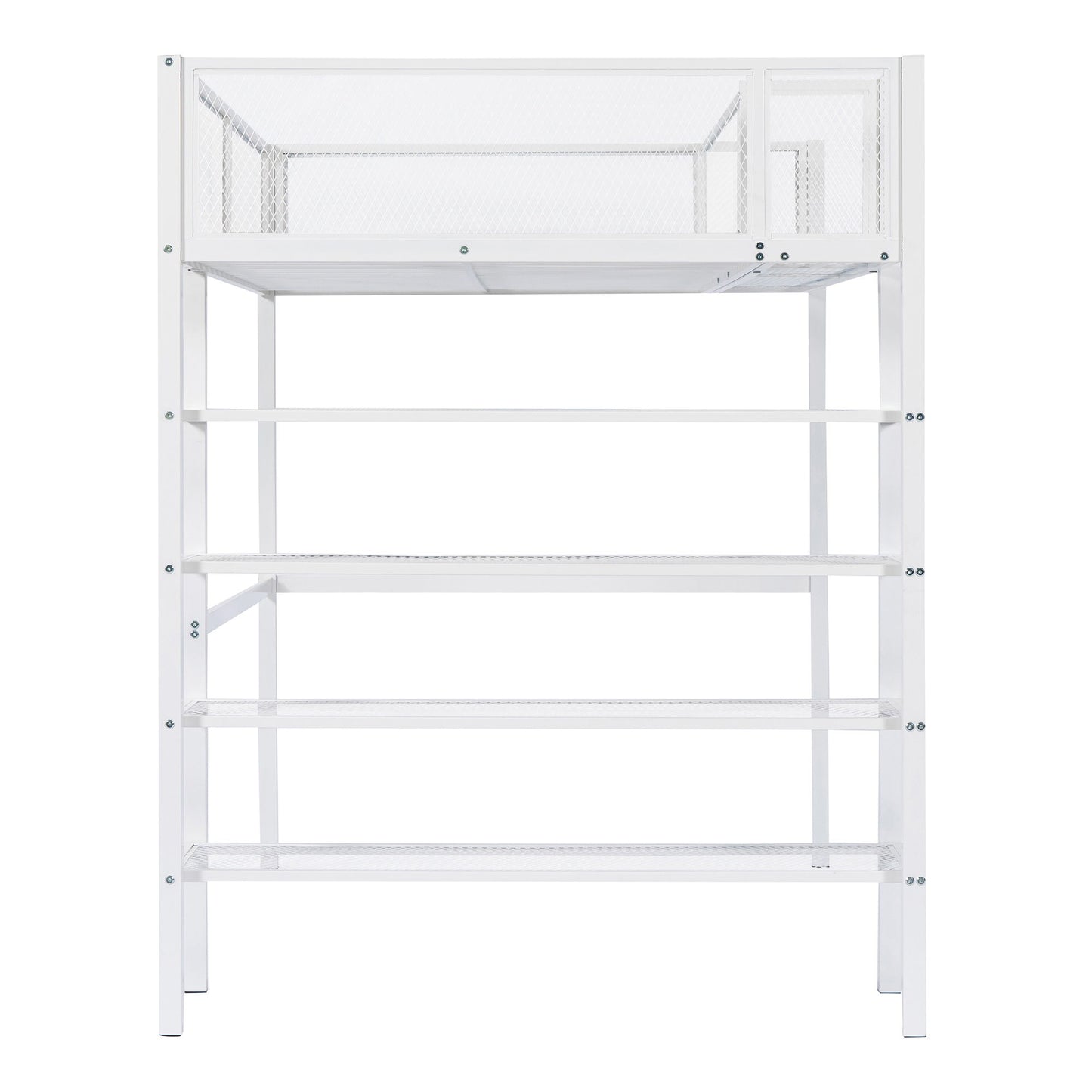 Loft Bed With 4 Tier Shelves And Storage - The Sleep Loft - Online Mattress Showroom NYC