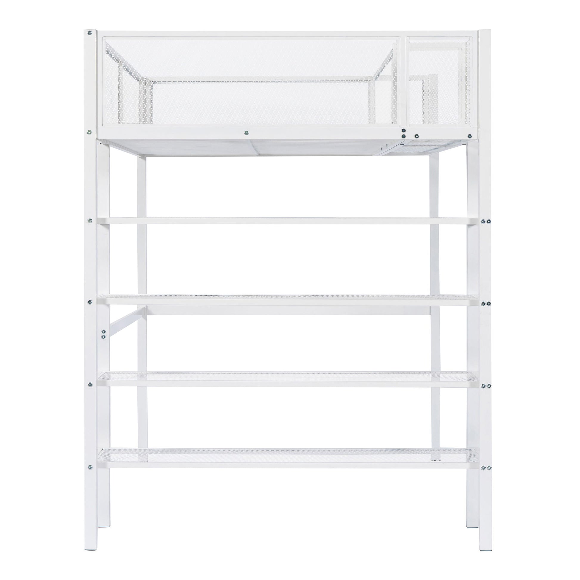 Loft Bed With 4 Tier Shelves And Storage - The Sleep Loft - Online Mattress Showroom NYC
