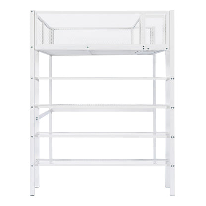 Loft Bed With 4 Tier Shelves And Storage - The Sleep Loft - Online Mattress Showroom NYC