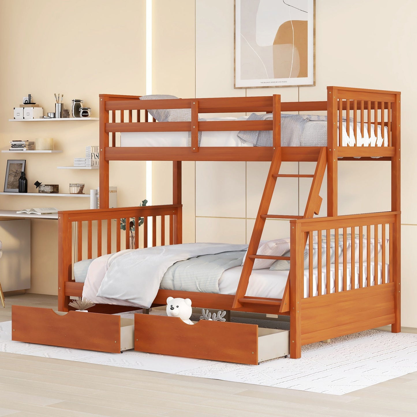 Bunk Bed With Ladders And 2 Storage Drawers - The Sleep Loft - Online Mattress Showroom NYC