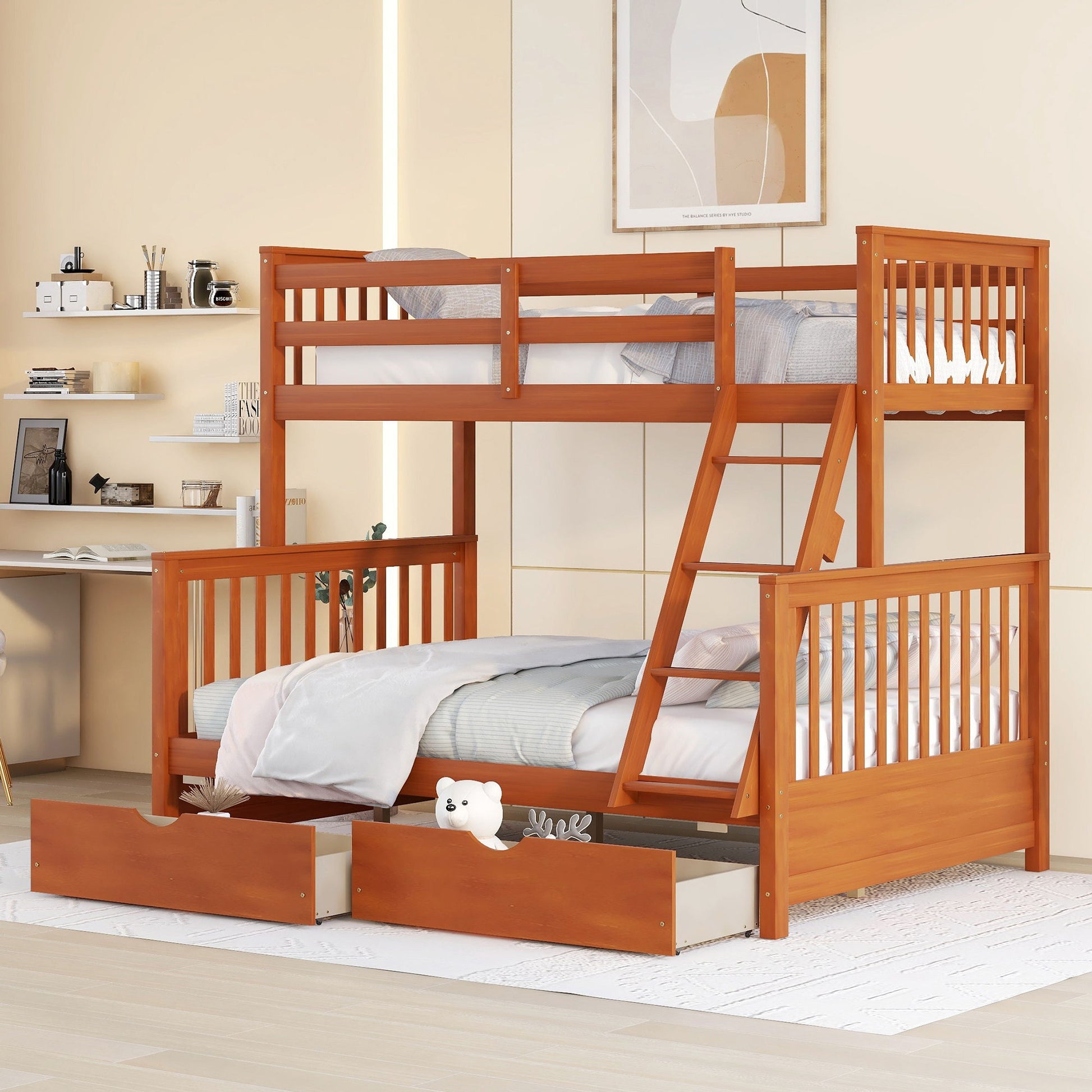 Bunk Bed With Ladders And 2 Storage Drawers - The Sleep Loft - Online Mattress Showroom NYC