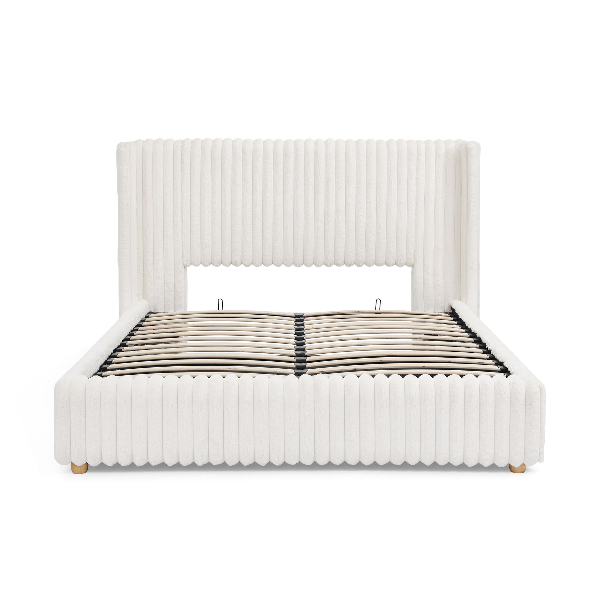 Functional Vertical Striped Bed With Gas Lift Storage - The Sleep Loft - Online Mattress Showroom NYC