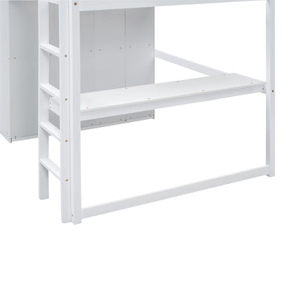 Loft Bed With Built In Wardrobe, Shelves And Drawers - The Sleep Loft - Online Mattress Showroom NYC