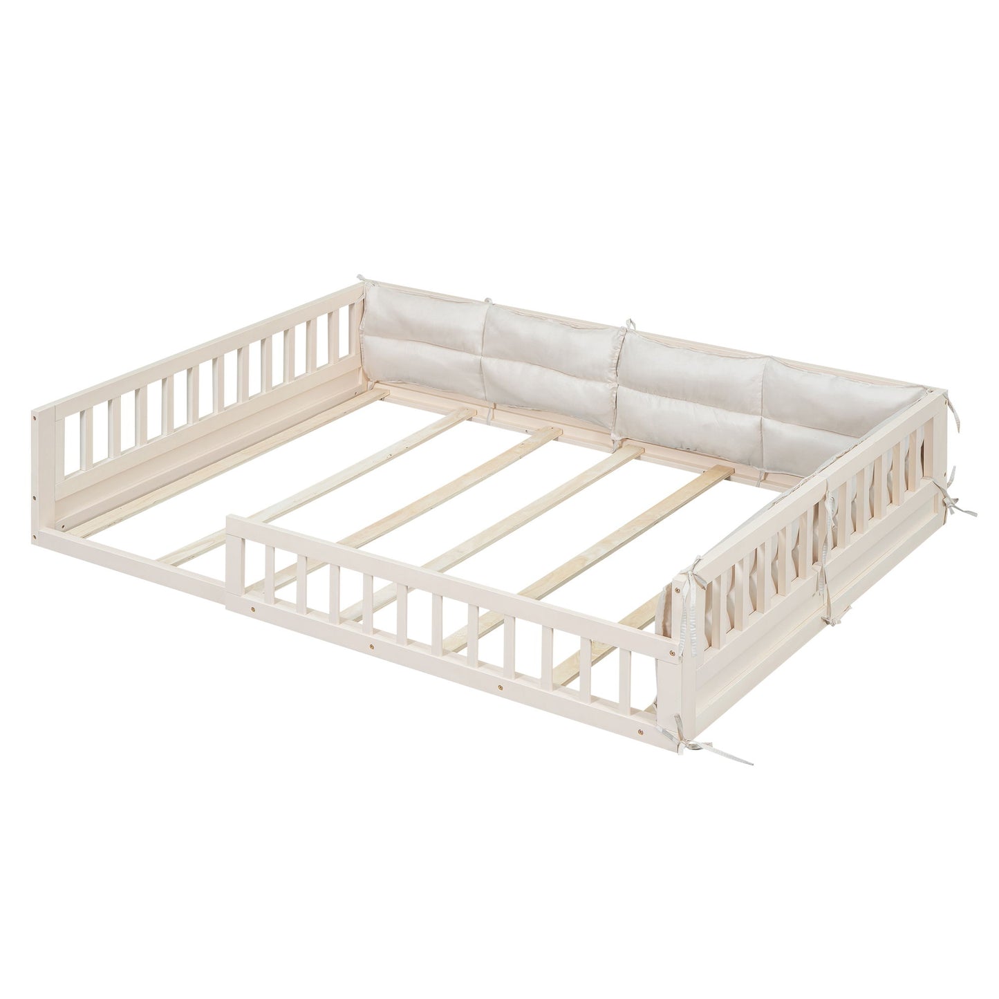 Upholstered Platform Bed With Guardrail And Pillow - The Sleep Loft - Online Mattress Showroom NYC