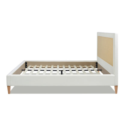 Haley - Upholstered Cane Back Platform Bed - The Sleep Loft - Online Mattress Showroom NYC