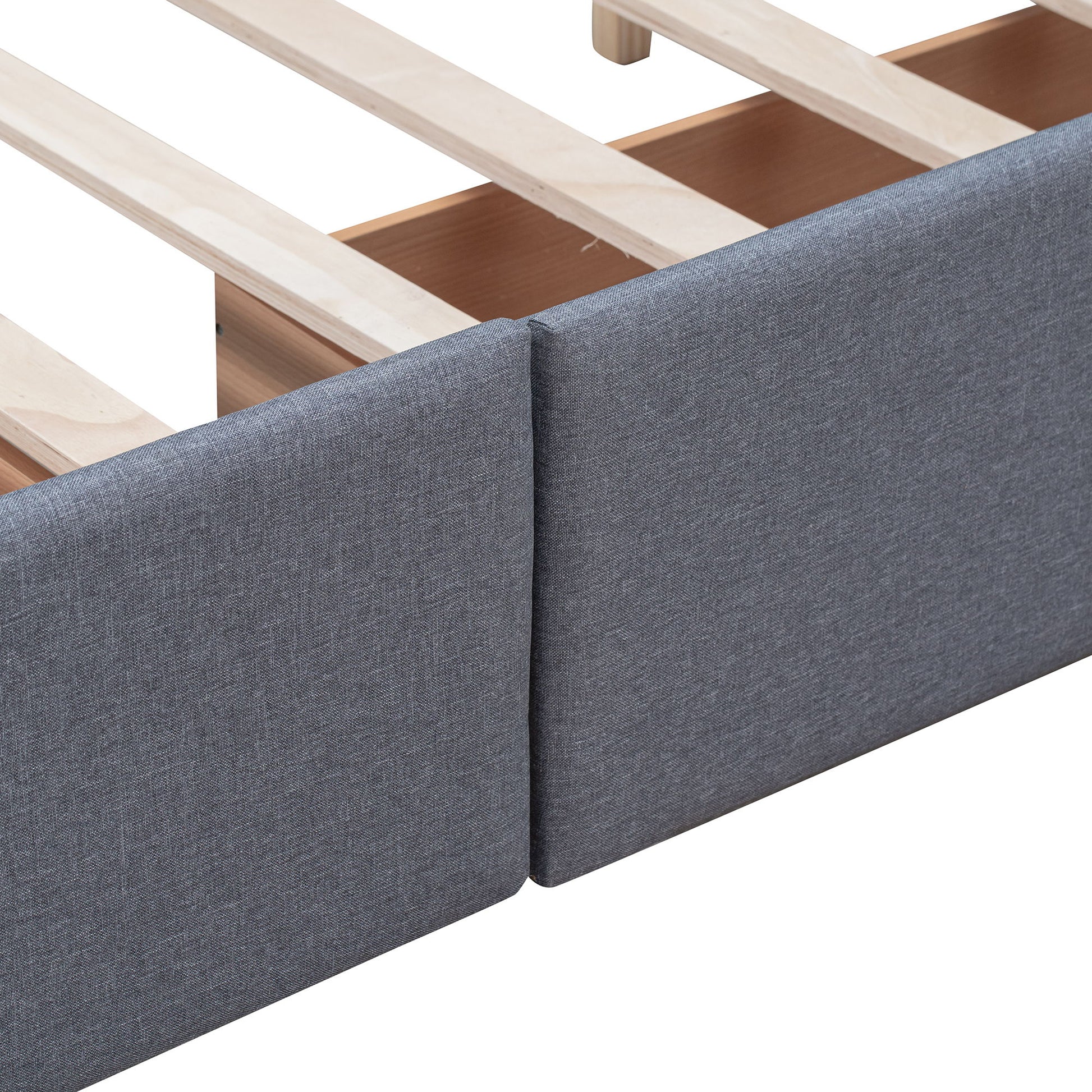 Upholstered Platform Bed With Classic Headboard And Drawers, No Box Spring Needed - The Sleep Loft - Online Mattress Showroom NYC