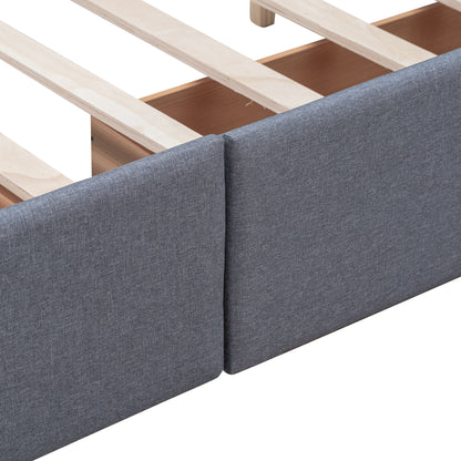 Upholstered Platform Bed With Classic Headboard And Drawers, No Box Spring Needed - The Sleep Loft - Online Mattress Showroom NYC