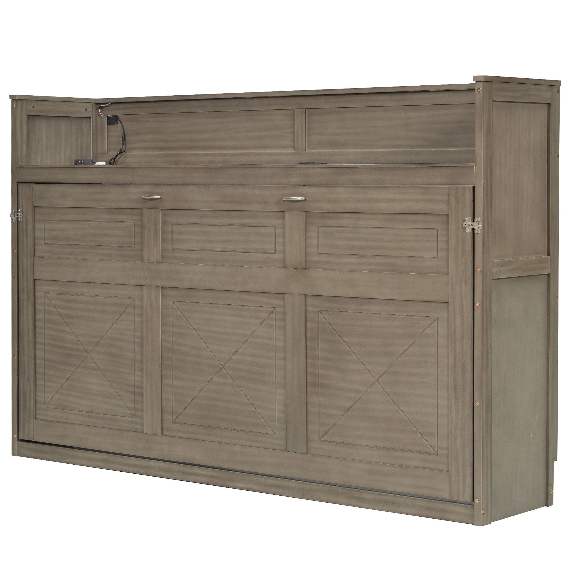Murphy Bed With Desk, LED Light And USB Charging Station - The Sleep Loft - Online Mattress Showroom NYC