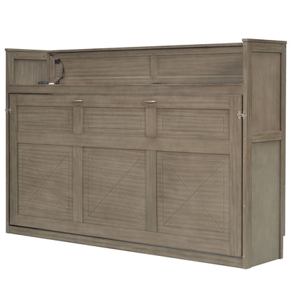 Murphy Bed With Desk, LED Light And USB Charging Station - The Sleep Loft - Online Mattress Showroom NYC