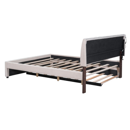 Upholstered Platform Bed With Trundle - The Sleep Loft - Online Mattress Showroom NYC