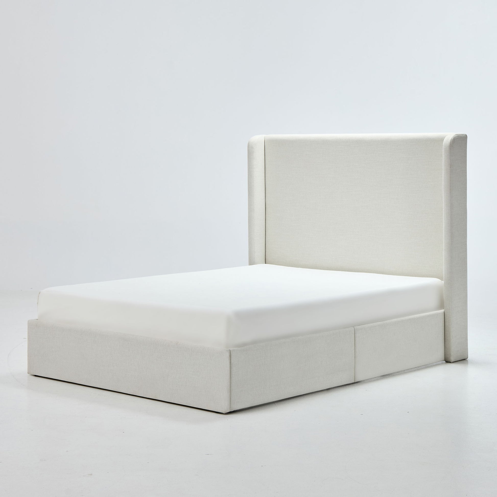 Caron - Upholstered Wingback Bed With High Headboard - The Sleep Loft - Online Mattress Showroom NYC