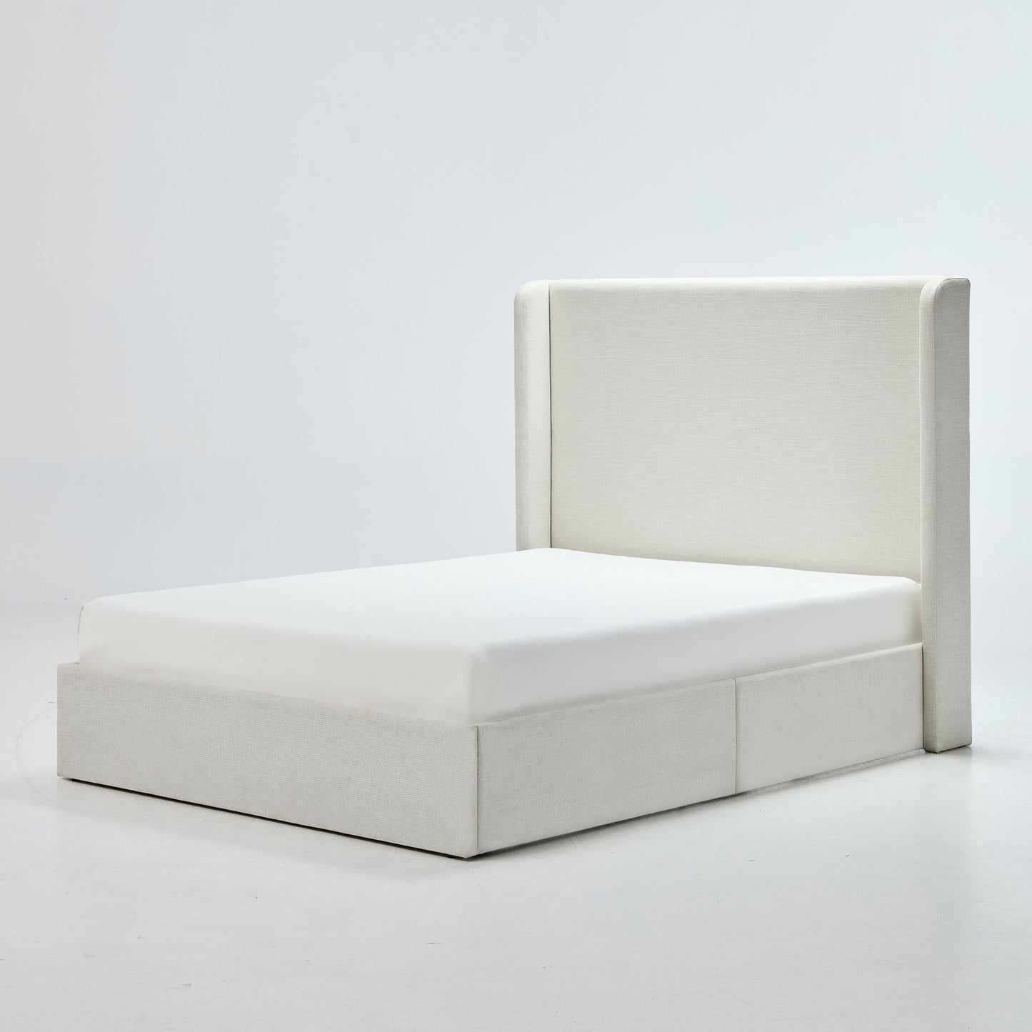 Carmen - Full Size Upholstered Wingback Bed - Ivory - The Sleep Loft - Online Mattress Showroom NYC