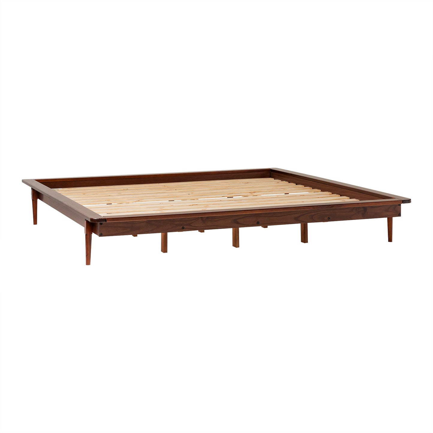 King Platform Bed Frame - Walnut
