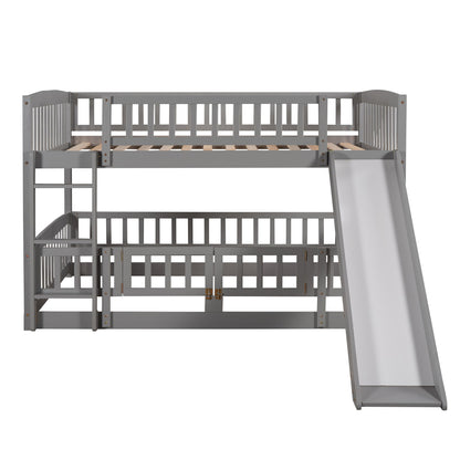Low Bunk Bed With Slide, Fence And Ladder - The Sleep Loft - Online Mattress Showroom NYC
