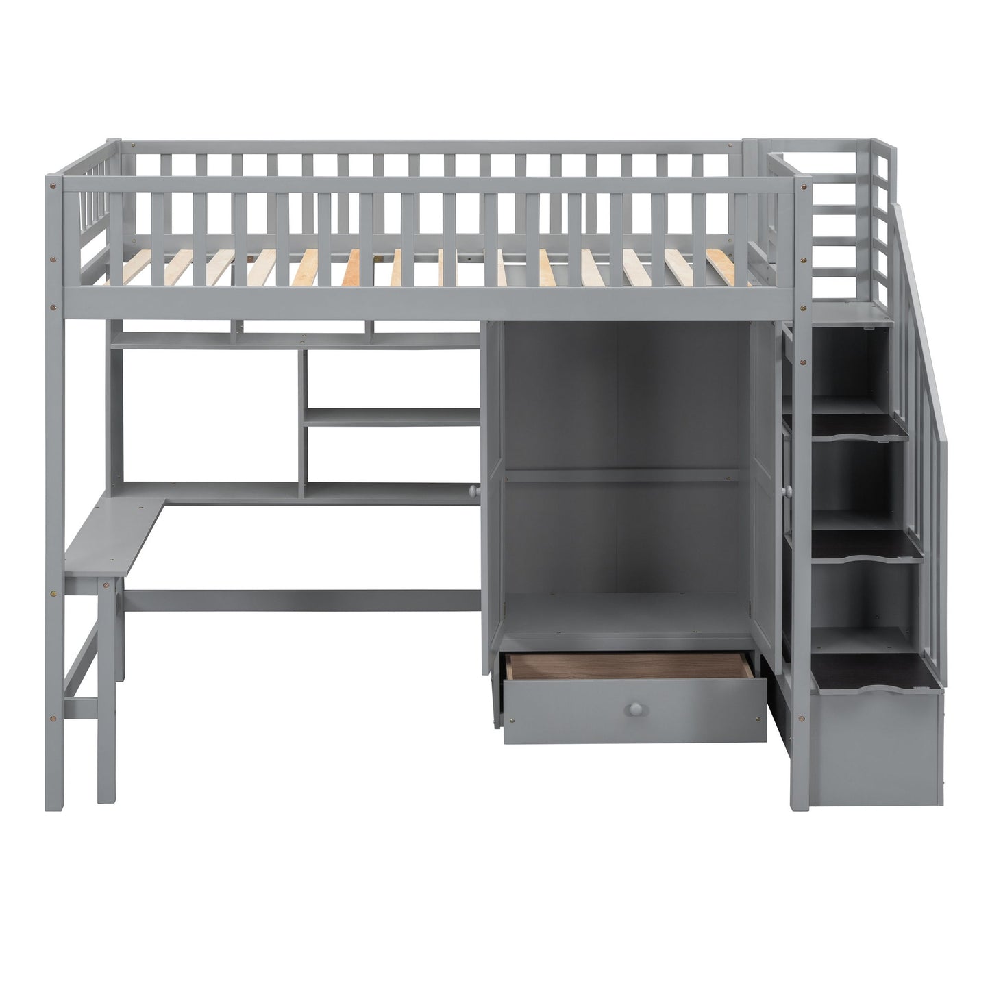 Loft Bed With Bookshelf, Drawers, Desk, And Wardrobe - The Sleep Loft - Online Mattress Showroom NYC