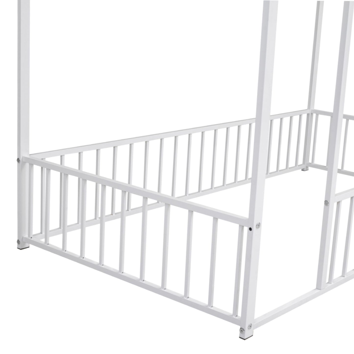 Metal Bed House Bed Frame With Fence - The Sleep Loft - Online Mattress Showroom NYC