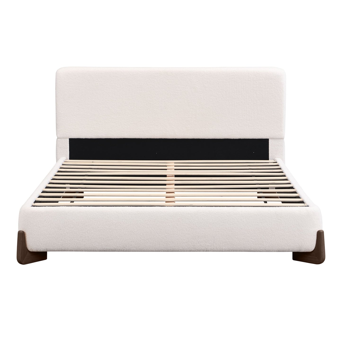 Queen Size Elegant Terry Upholstered Bed - White - The Sleep Loft - Online Mattress Showroom NYC