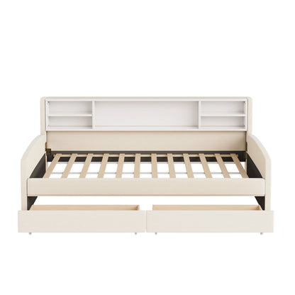 Luxurious Upholstered Platform Bed With Storage Drawers - The Sleep Loft - Online Mattress Showroom NYC