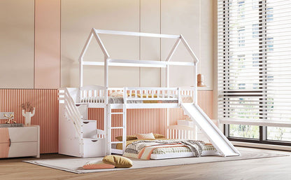 House Bunk Bed With Slide - The Sleep Loft - Online Mattress Showroom NYC