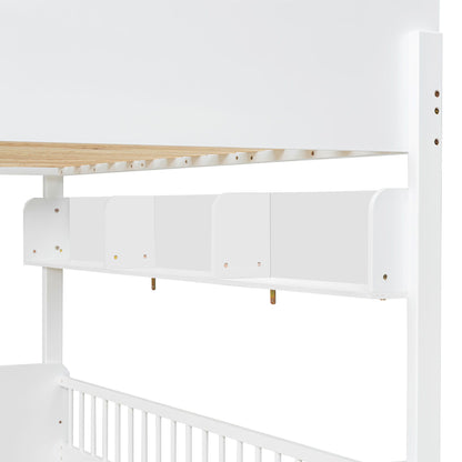 Bunk Bed With 3 Storage Shelves, Adjustable Ladder Left Or Right - The Sleep Loft - Online Mattress Showroom NYC
