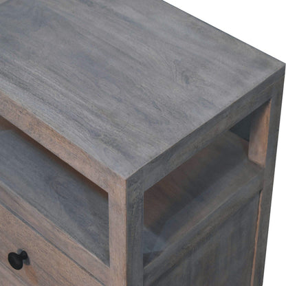 2 Drawer Open Bedside Table - Gray Ash - The Sleep Loft - Online Mattress Showroom NYC