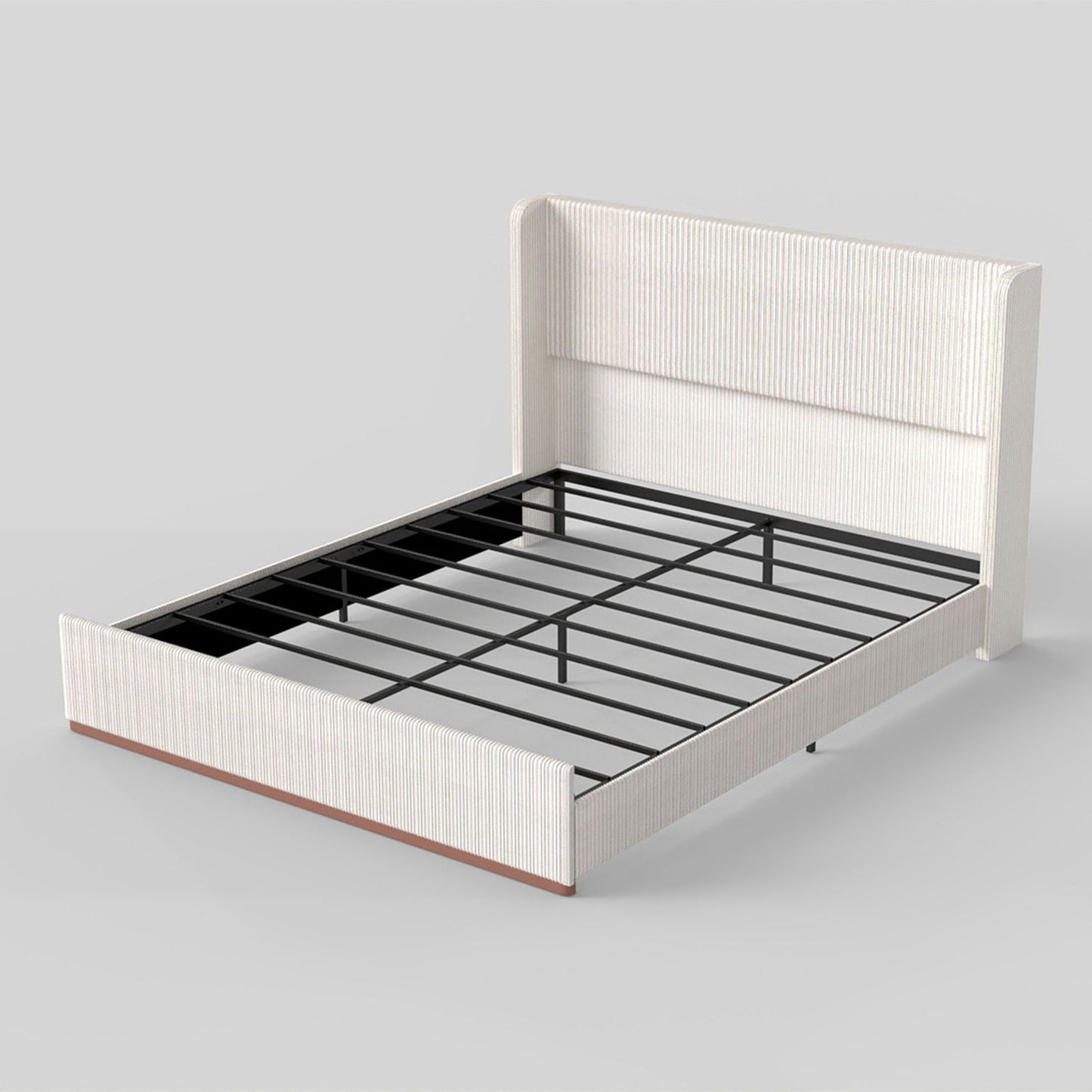 Upholstered Bed Frame With Luxury Wingback Headboard - The Sleep Loft - Online Mattress Showroom NYC