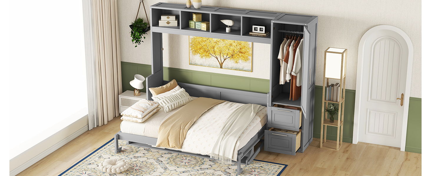 Murphy Wall Bed With Closet And Drawers - The Sleep Loft - Online Mattress Showroom NYC
