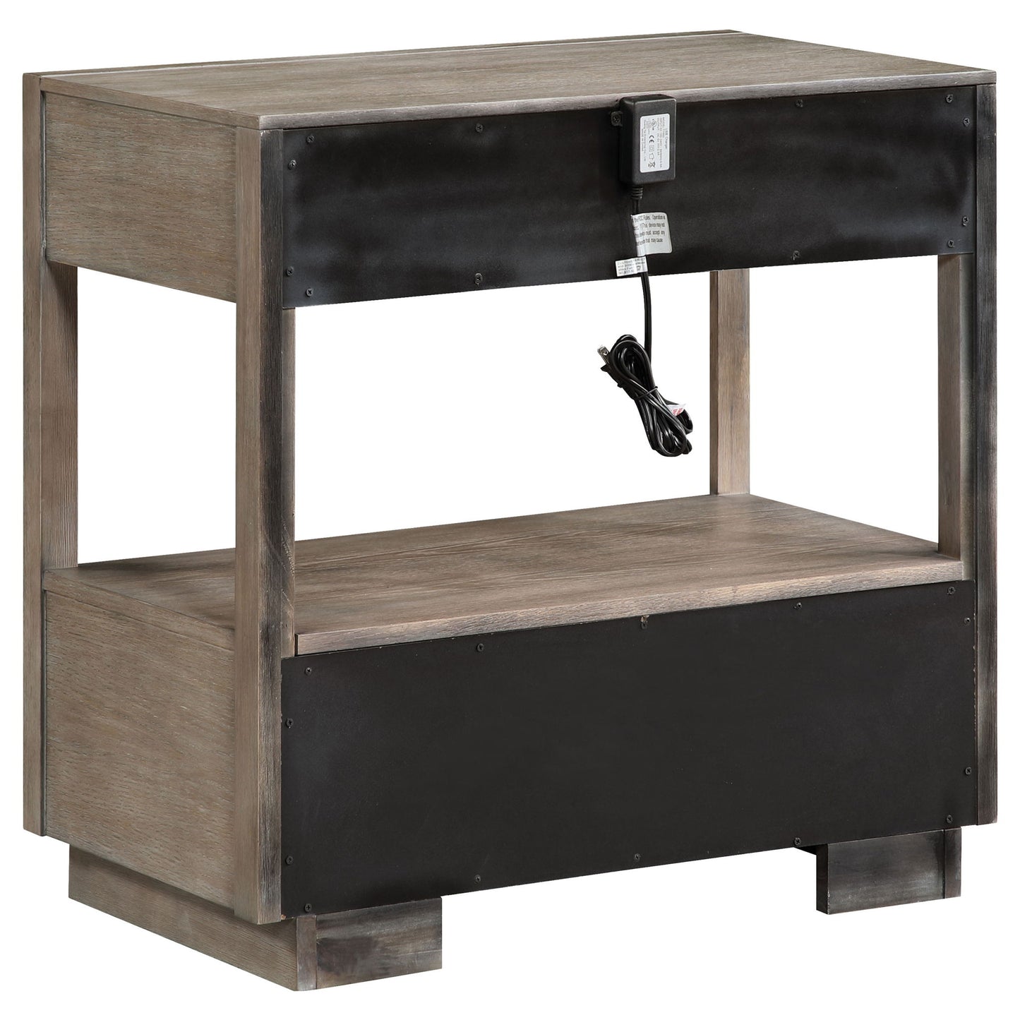 Prescott - 2 Drawers Nightstand With Open Shelf - Taupe - The Sleep Loft - Online Mattress Showroom NYC
