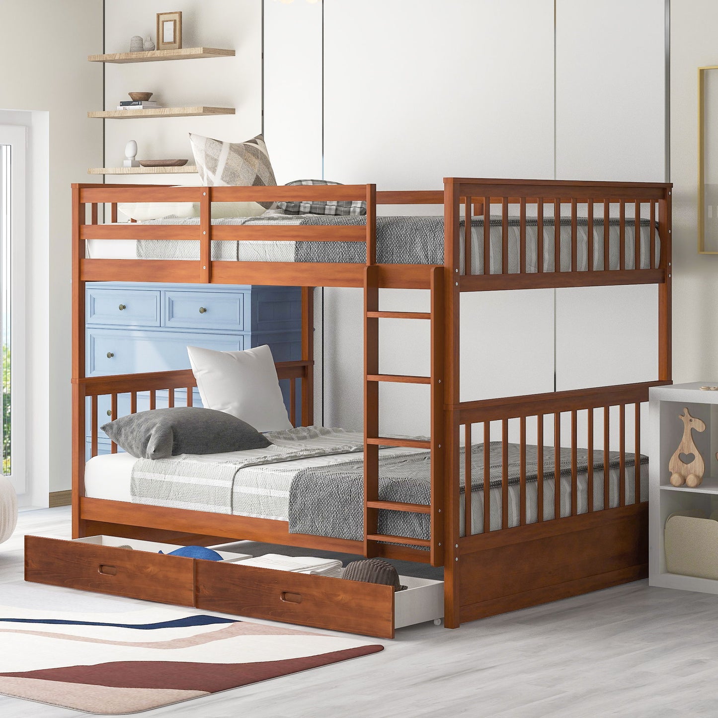 Bunk Bed With Ladders And 2 Storage Drawers - The Sleep Loft - Online Mattress Showroom NYC