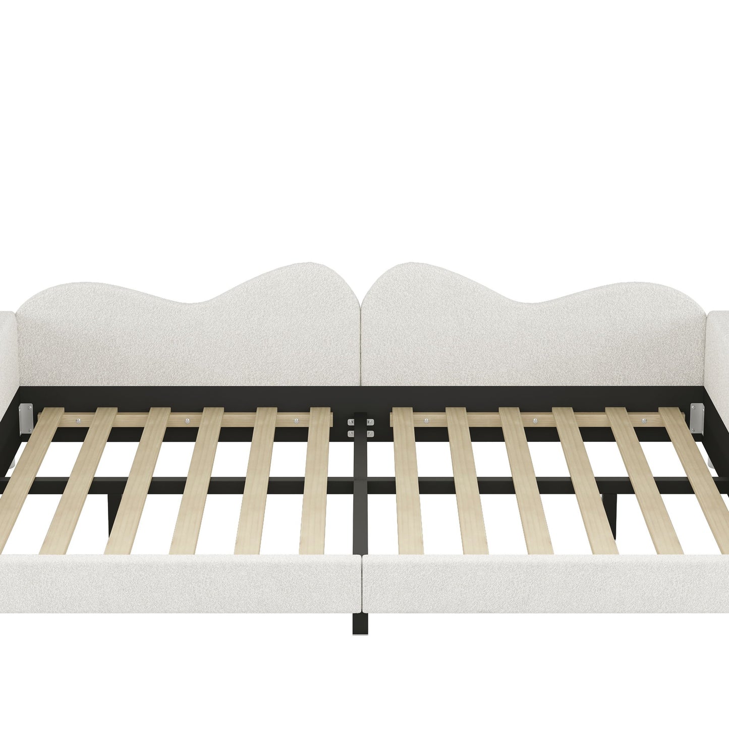 Upholstered Daybed, Sherpa Fabric Sofabed With Cloud-Shaped Backrest - The Sleep Loft - Online Mattress Showroom NYC