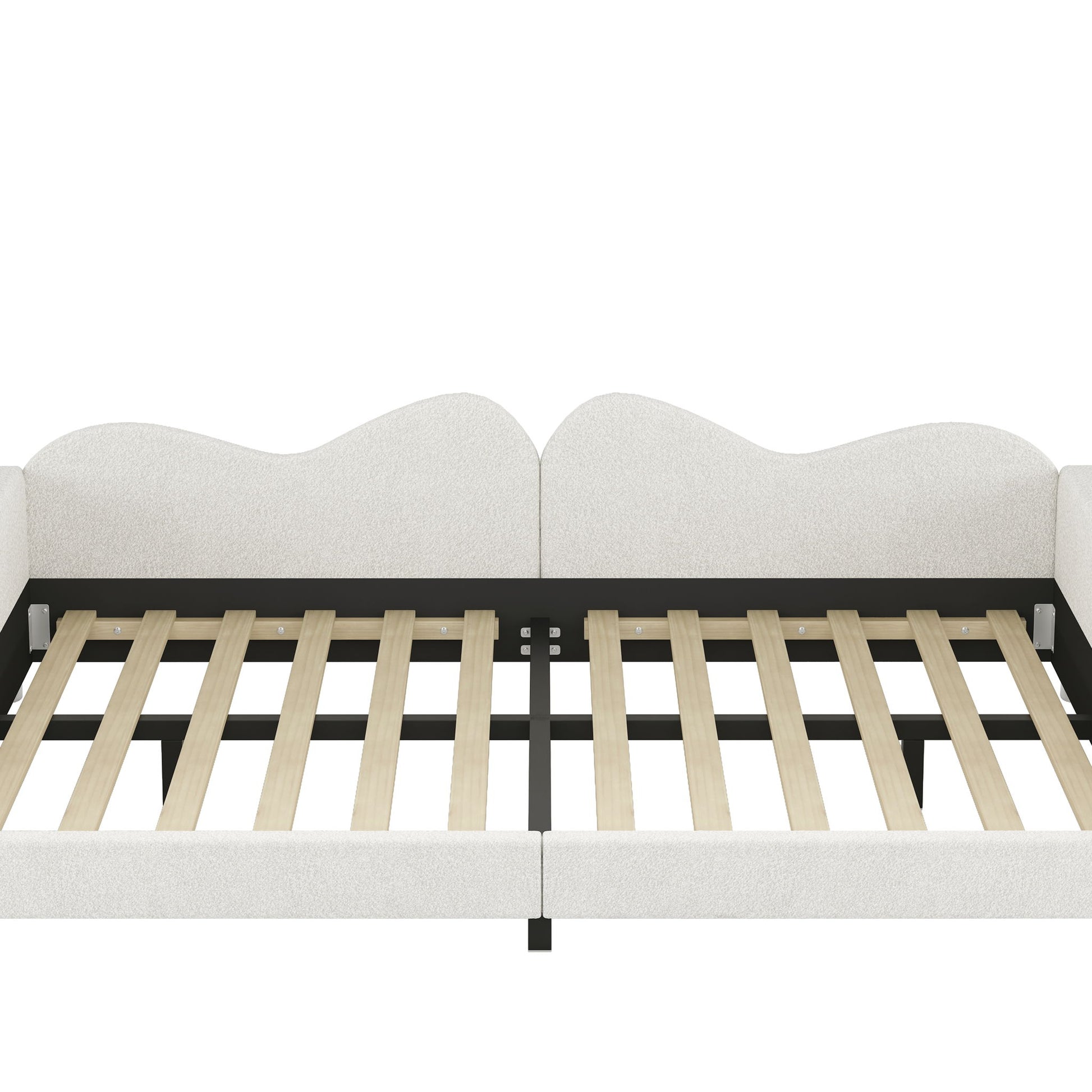 Upholstered Daybed, Sherpa Fabric Sofabed With Cloud-Shaped Backrest - The Sleep Loft - Online Mattress Showroom NYC