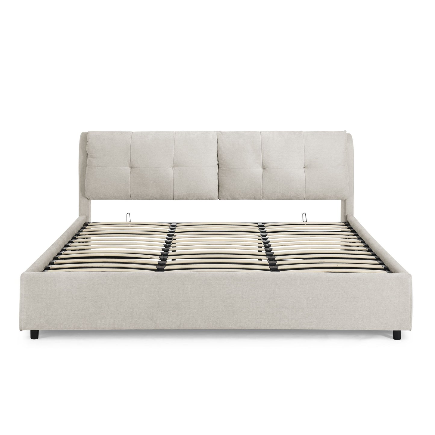 Storage Upholstered Hydraulic Platform Bed With Integrated Headboard - The Sleep Loft - Online Mattress Showroom NYC