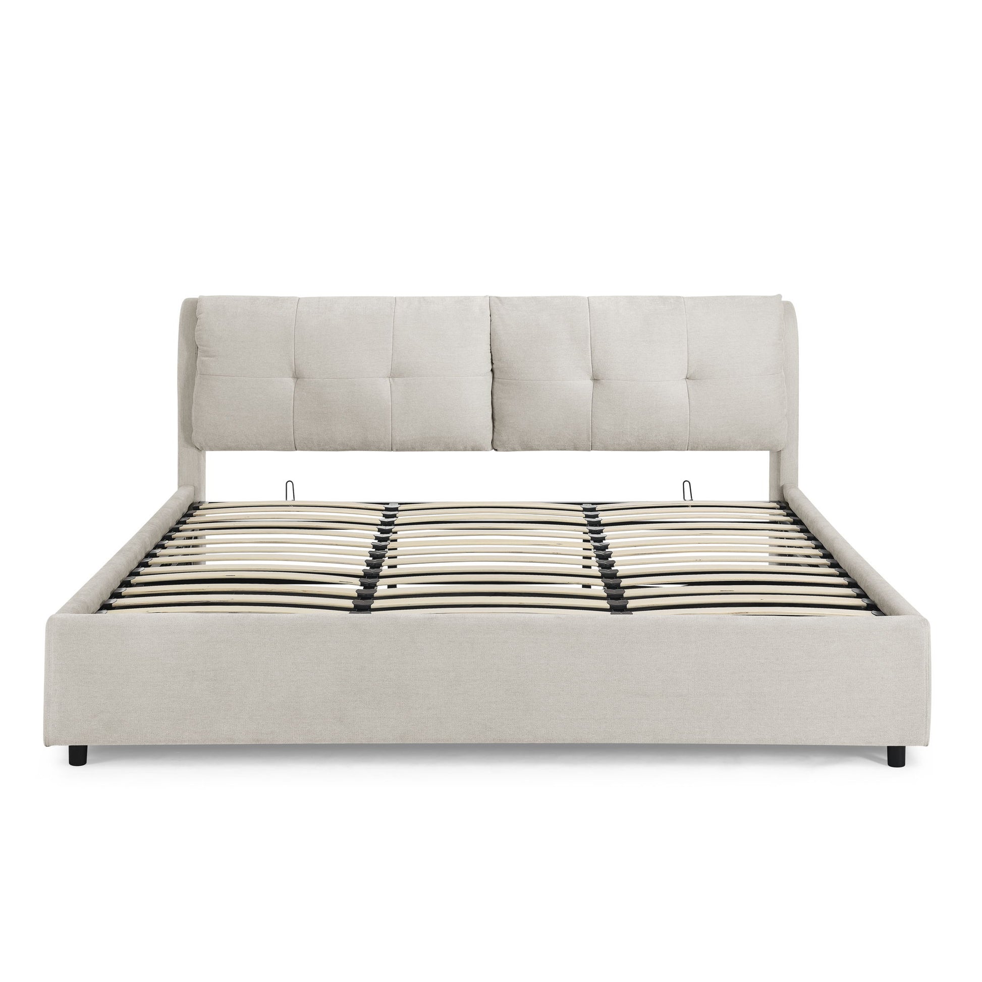 Storage Upholstered Hydraulic Platform Bed With Integrated Headboard - The Sleep Loft - Online Mattress Showroom NYC