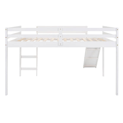 Full Loft Bed With Slide, Multifunctional Design - White - The Sleep Loft - Online Mattress Showroom NYC