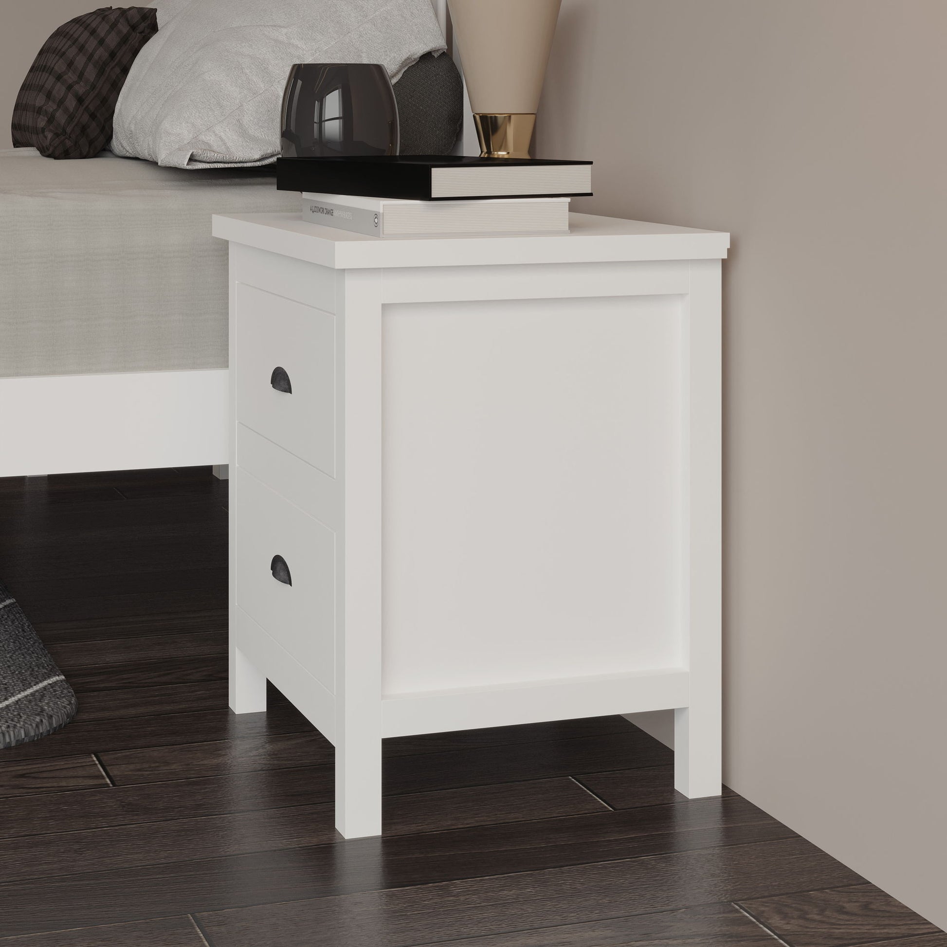 Versatile Solid Wood Night Stand With Drawers For Living Room And Bedroom - White - The Sleep Loft - Online Mattress Showroom NYC